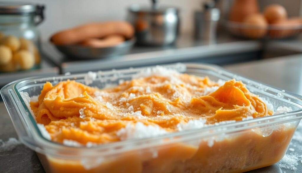 Frozen mashed sweet potatoes