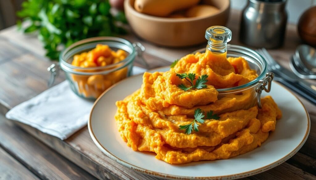 Serving and storing sweet potato mash