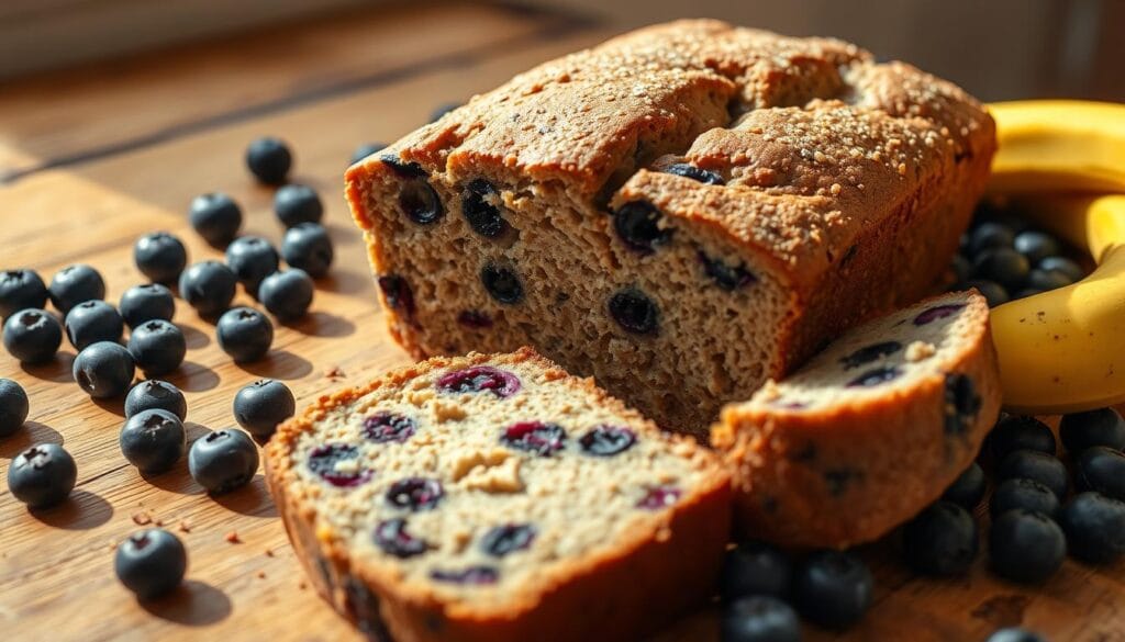 blueberry banana morning bread