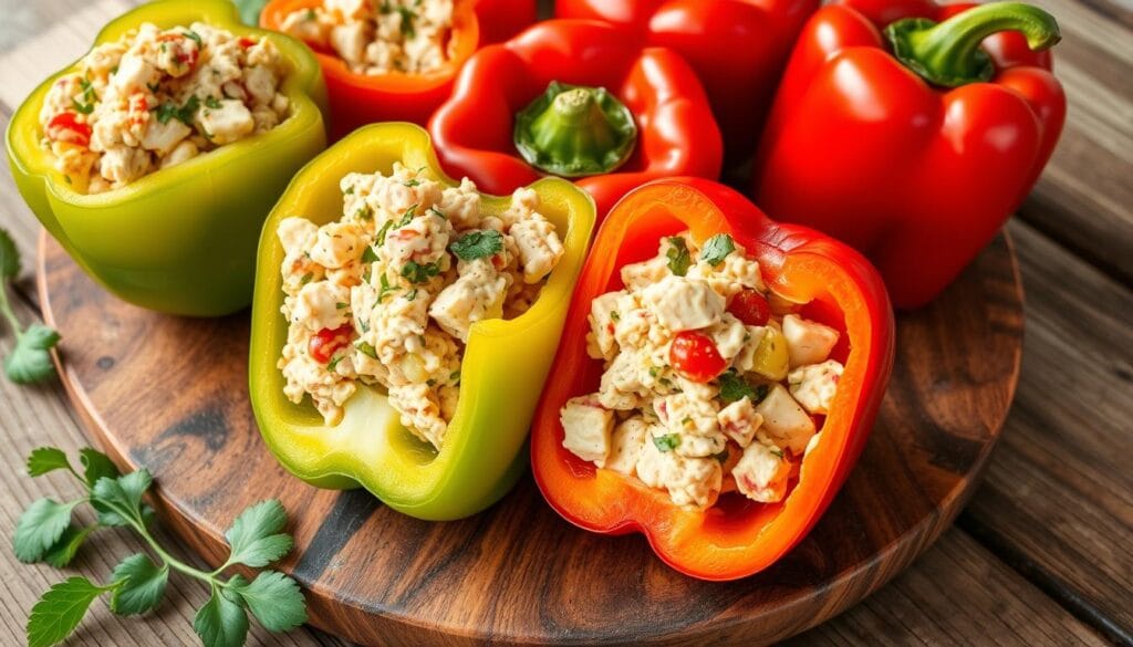 chicken salad stuffed peppers