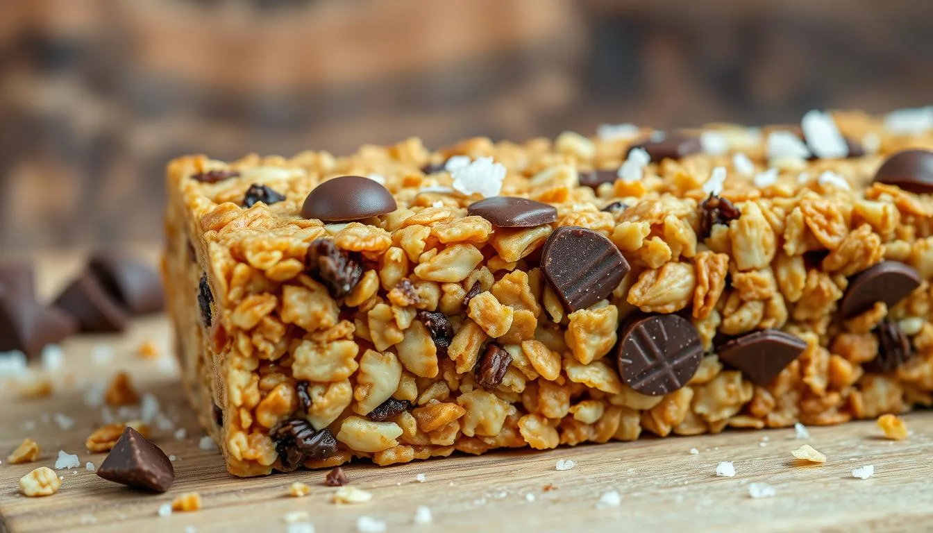 sweet and salty granola bar peanut almond dark chocolate