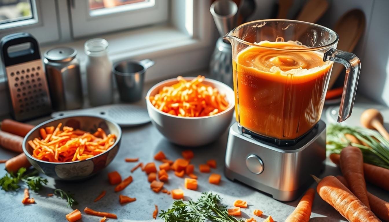 Carrot Puree Preparation for Bundt Cake