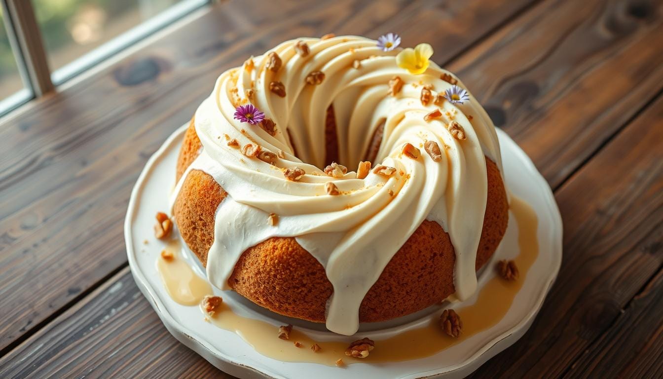 Decorated Carrot Bundt Cake Presentation