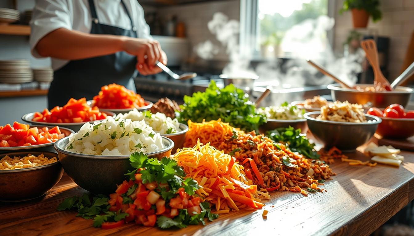 Enchilada Filling Preparation