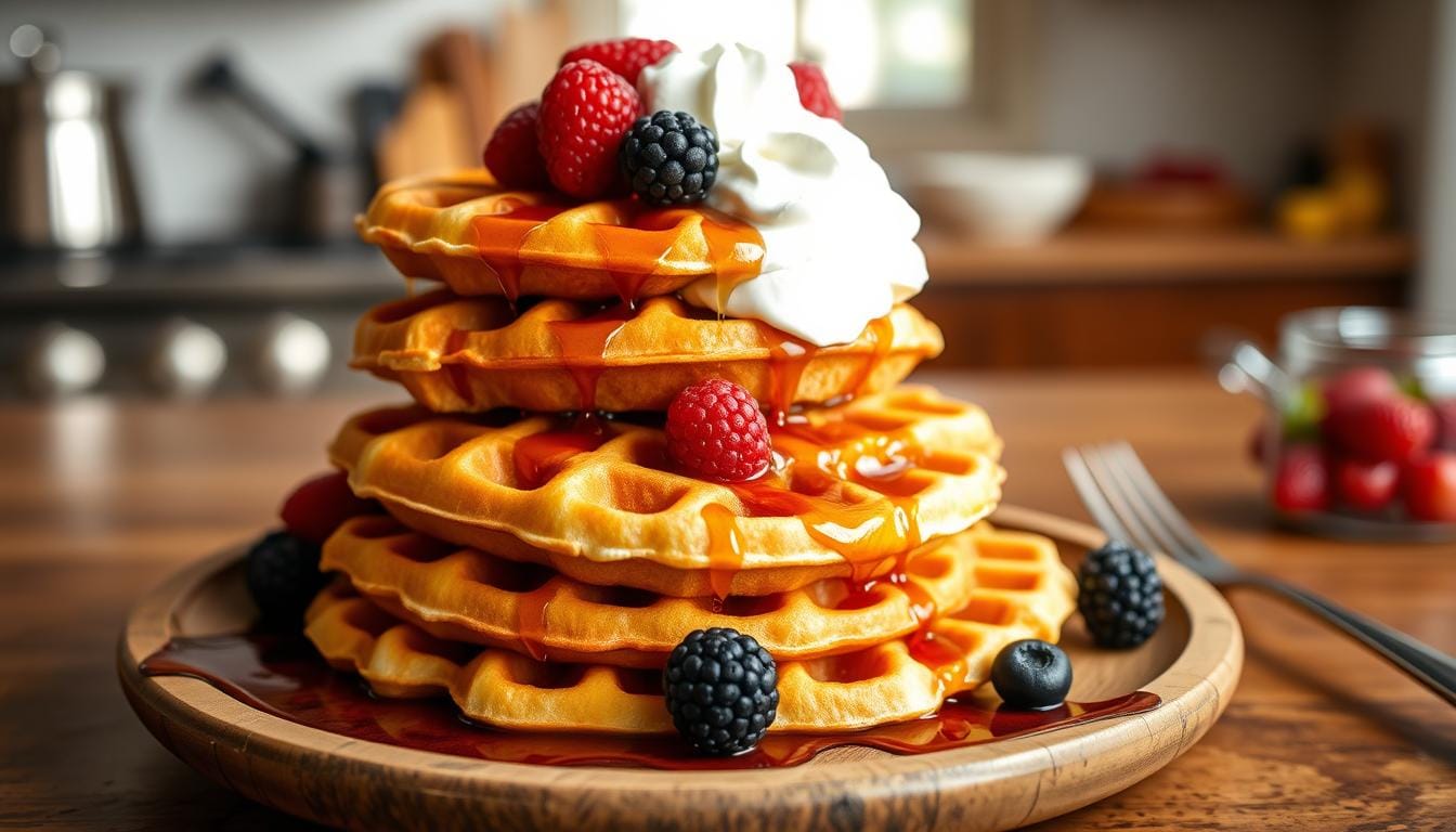 Fluffy Krusteaz Waffles