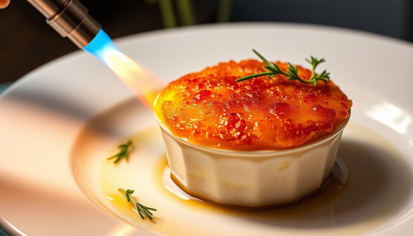 Gourmet Crab Brulee Caramelization Technique