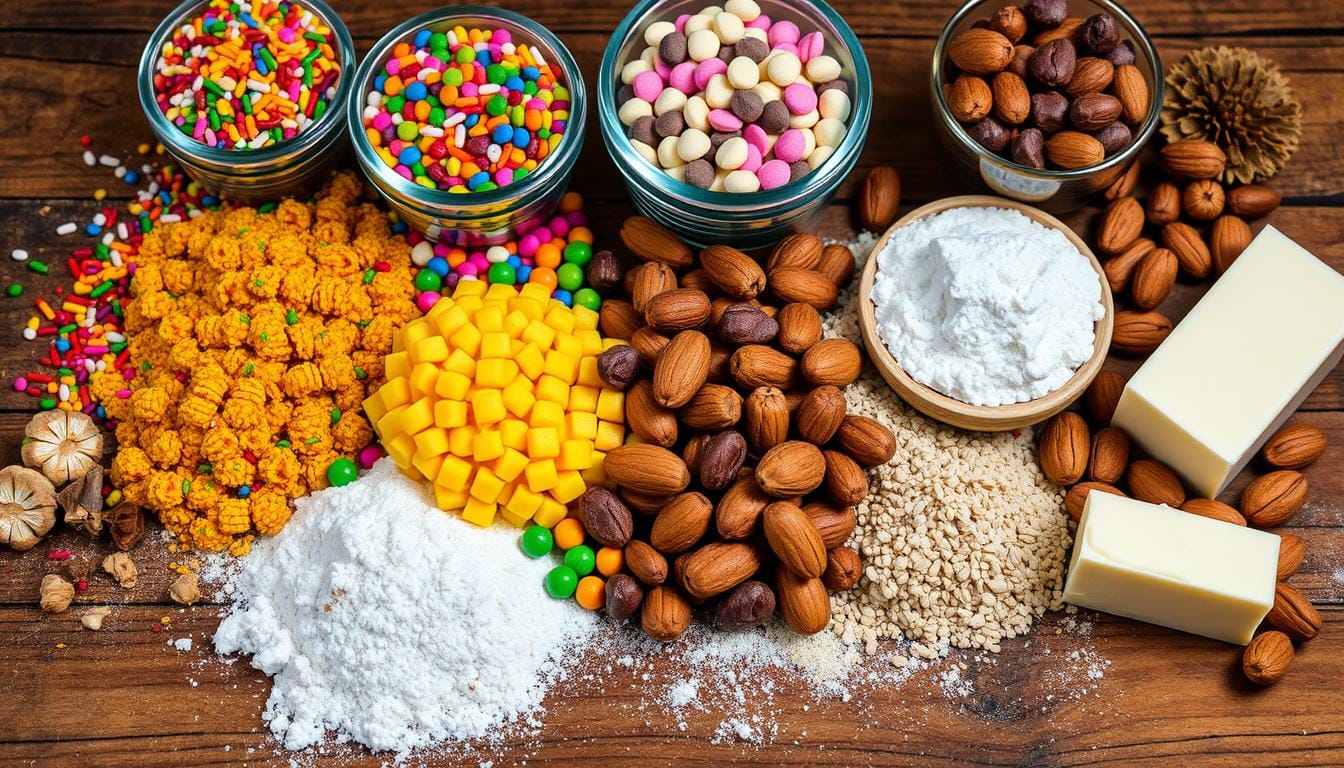 colorful ingredients in some cookie recipes